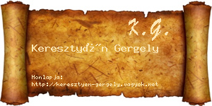 Keresztyén Gergely névjegykártya